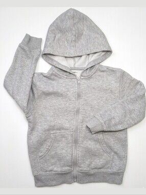 3/$20 George Kids Grey Full Zip Hoodie Sweatshirt Size Small 6 Boys Girls Unisex